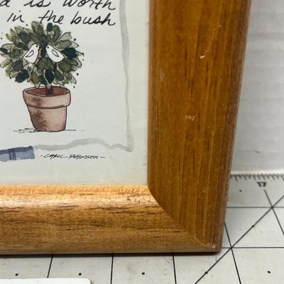 Sale Photo Thumbnail #1005: Framed 8x10 art with charming illustrated proverbs