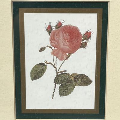 Sale Photo Thumbnail #1009: Two floral artworks, each 6.75 x 7.75 inches