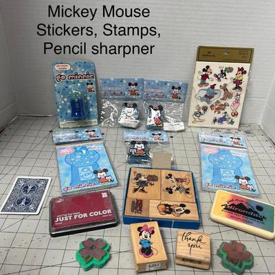 Sale Photo Thumbnail #1063: Stickers, stamps, ink pads, sharpener, Minnie items