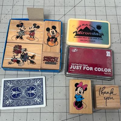 Sale Photo Thumbnail #1065: Stickers, stamps, ink pads, sharpener, Minnie items