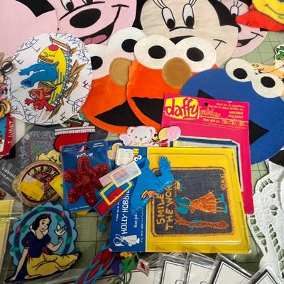 Sale Photo Thumbnail #1075: Includes Mickey, Minnie, Disney, cartoons, lace appliqués