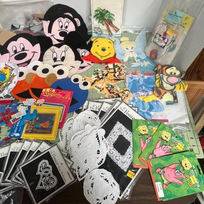 Sale Photo Thumbnail #1070: Includes Mickey, Minnie, Disney, cartoons, lace appliqués