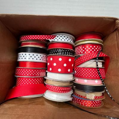 Sale Photo Thumbnail #1079: Polka dot, solid, lace ribbons in multiple colors