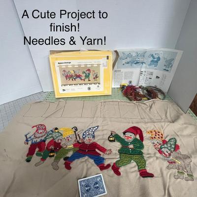 Sale Photo Thumbnail #1131: Includes canvas, yarn, needles, instructions to finish