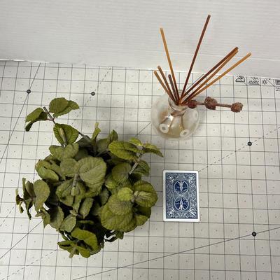 Sale Photo Thumbnail #1148: Includes green potted plant and decorative fragrance diffuser