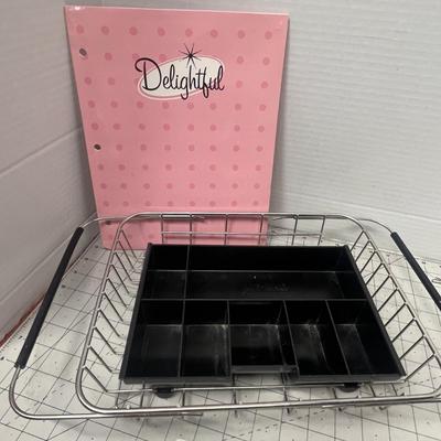 Sale Photo Thumbnail #1198: Basket, binder, scales, organizer, card included.