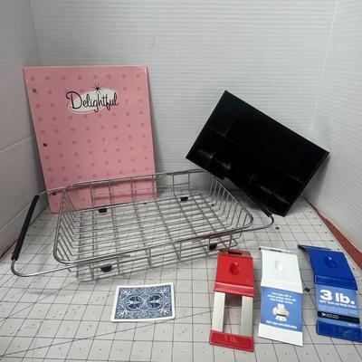 Sale Photo Thumbnail #1196: Basket, binder, scales, organizer, card included.