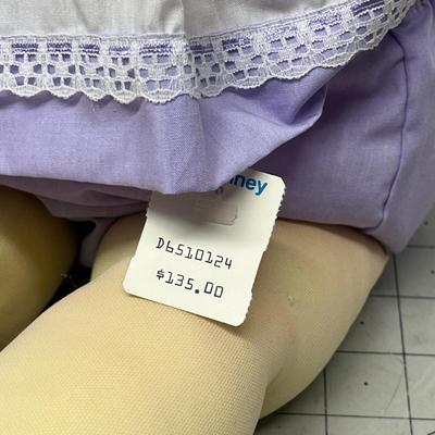 Sale Photo Thumbnail #1235: Blonde yarn hair, purple dress, collectible classic!