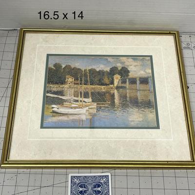 Sale Photo Thumbnail #1372: 16.5x14 print with gold frame, serene setting