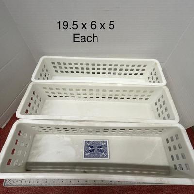 Sale Photo Thumbnail #1380: Three 19.5x6x5 bins for organizing any space