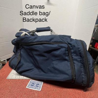 Sale Photo Thumbnail #1382: Spacious navy bag with zipper compartments, versatile carry
