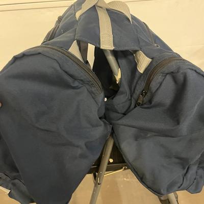 Sale Photo Thumbnail #1387: Spacious navy bag with zipper compartments, versatile carry
