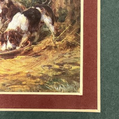 Sale Photo Thumbnail #1393: 14x17  Beautiful Frame with scene of horse, dogs, and couple