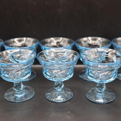 Fostoria Jamestown Blue Sherbet/Champagne Glass - Set of 8