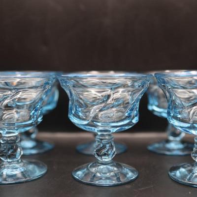 Fostoria Jamestown Blue Sherbet/Champagne Glass - Set of 8