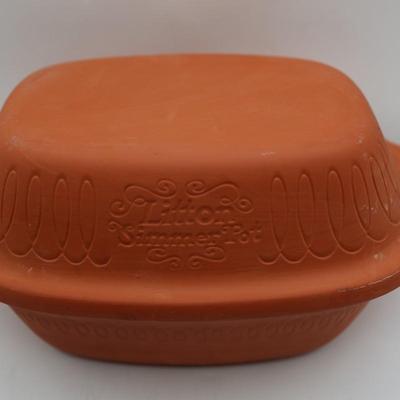 Vintage Litton Simmer Pot Clay Terra Cotta Dutch Oven
