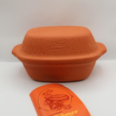 Vintage Litton Simmer Pot Clay Terra Cotta Dutch Oven