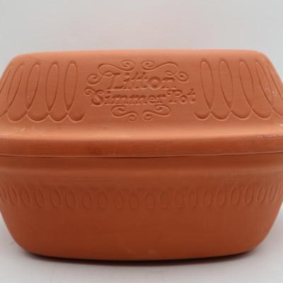 Vintage Litton Simmer Pot Clay Terra Cotta Dutch Oven