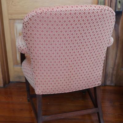 Pair of Vintage Upholstered Armchairs with Wood Frames
