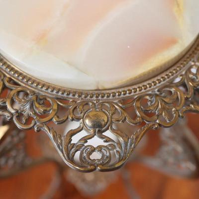 Vintage Brass & Onyx Plant Stand Table