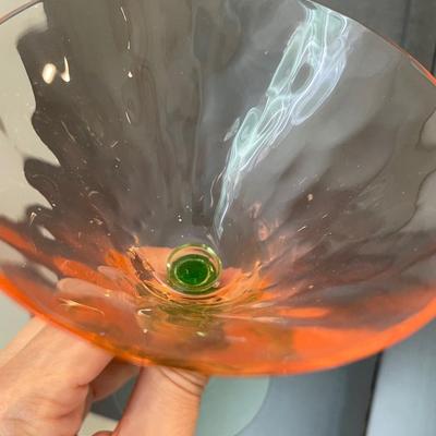4 Vintage Watermelon Martini Glasses As-Is