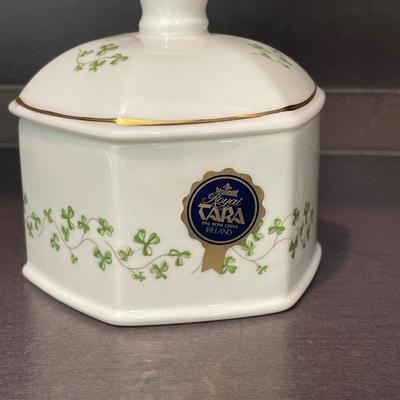 Royal Tara Trellis Shamrock Trinket Box