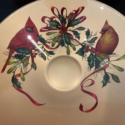 Lenox Winter Greetings Glass Cardinal Bowl