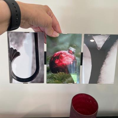 “Joy” Sign, Red battery operated candles, Beeswax candles