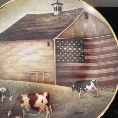 Folk Art Cow Country Porcelain Plates