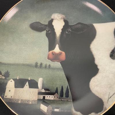 Folk Art Cow Country Porcelain Plates