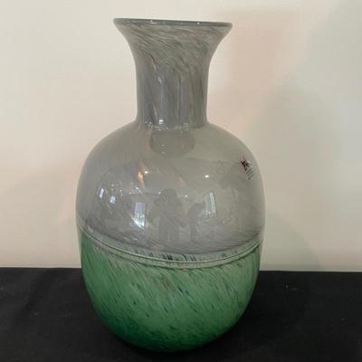 Tall Glass Vase Grey/Green