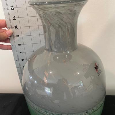 Tall Glass Vase Grey/Green