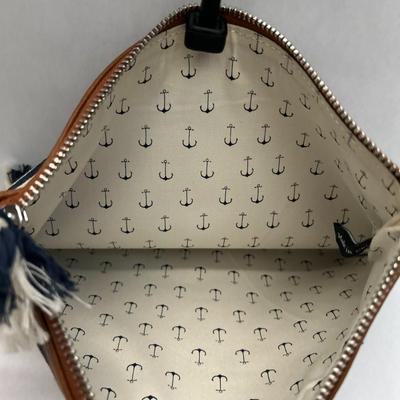 Brighton - Blue and Cream Tote Bag - Leather Handles (with Wallet & Coin Bags)