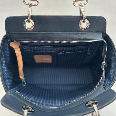 Brighton - Blue and Cream Tote Bag - Leather Handles (with Wallet & Coin Bags)