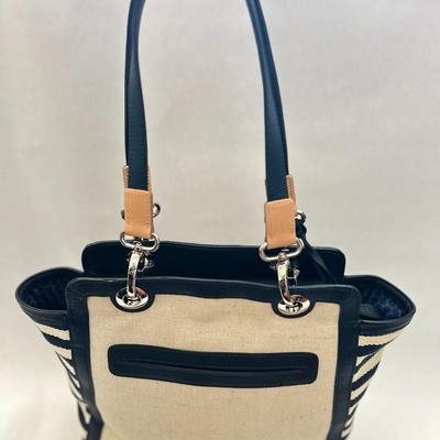 Brighton - Blue and Cream Tote Bag - Leather Handles (with Wallet & Coin Bags)