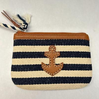 Brighton - Blue and Cream Tote Bag - Leather Handles (with Wallet & Coin Bags)