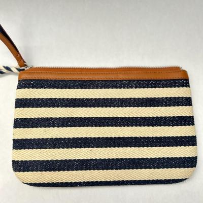 Brighton - Blue and Cream Tote Bag - Leather Handles (with Wallet & Coin Bags)