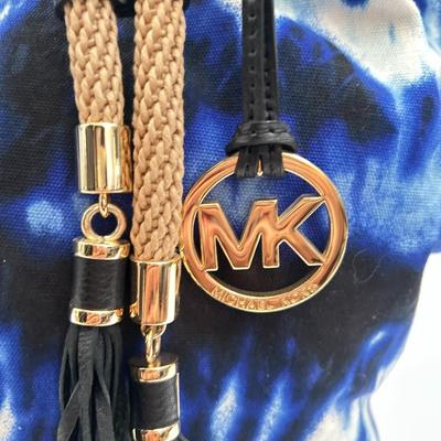 Michael Kors - Leather Trimmed, Lined Canvas Purse/handbag - Tie Dye Blue