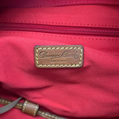 Dooney & Bourke- Red Magnetic Snap Inner Pockets Nylon Tote Bag