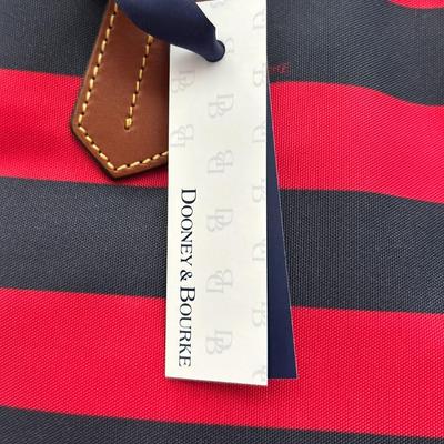 Dooney & Bourke- Red Magnetic Snap Inner Pockets Nylon Tote Bag