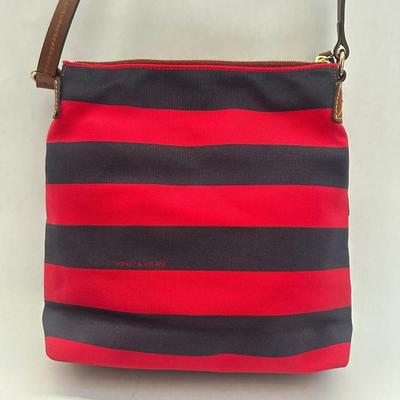Dooney & Bourke- Red Magnetic Snap Inner Pockets Nylon Tote Bag