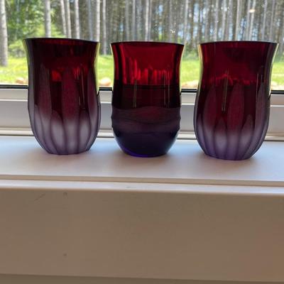 Villeroy & Boch Red Candle Holders/Vases
