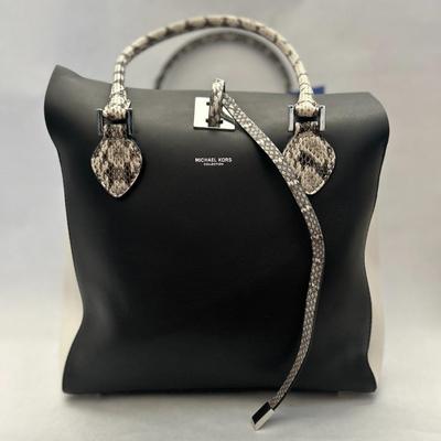 Michael Kors Collection - Miranda Tote Bag Black - Snakeskin Handles