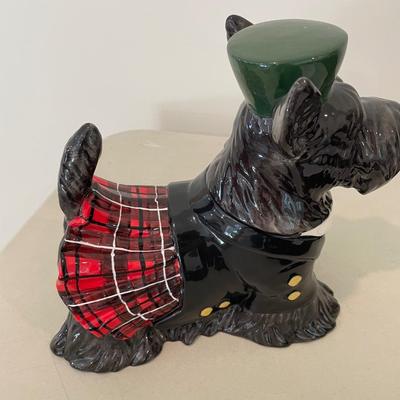 Scottie Dog in Tartan Kilt Cookie Jar