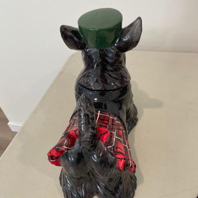 Scottie Dog in Tartan Kilt Cookie Jar