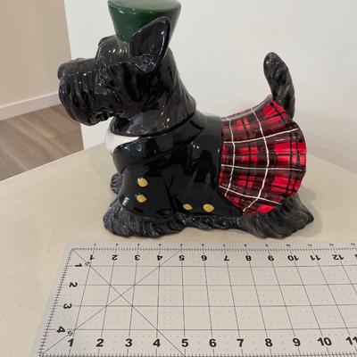 Scottie Dog in Tartan Kilt Cookie Jar