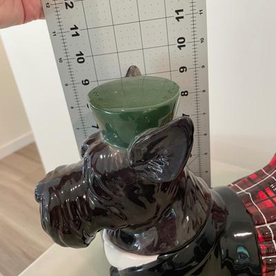 Scottie Dog in Tartan Kilt Cookie Jar