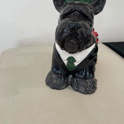 Scottie Dog in Tartan Kilt Cookie Jar