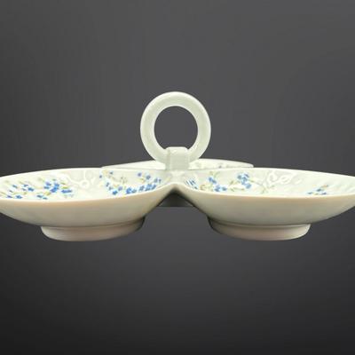 Bernardaud Limoges Myosotis Platter, Relish Dish & Trinket Dish