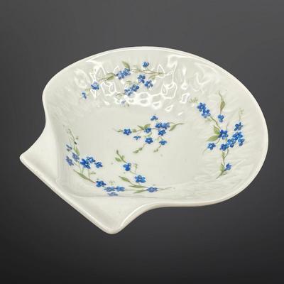 Bernardaud Limoges Myosotis Platter, Relish Dish & Trinket Dish
